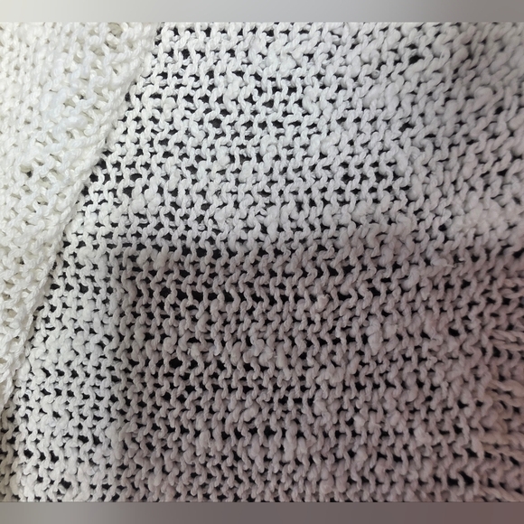 White Lightweight Summer Sweater Italian, lg, cotton/viscose blend - Picture 7 of 9